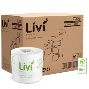 LIVI Basics 2 Ply 400 sheet Toilet Tissues / 48 rolls per carton