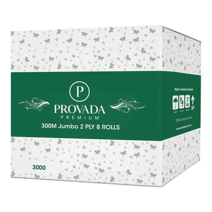 Provada Premium 2ply 300 metre Jumbo Toilet Rolls x 8 rolls Provada Premium 2ply 300 metre Jumbo Toilet Rolls x 8 rolls