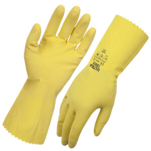 Yellow Ultra Touch Flocklined Dishwashing Gloves 30cm x 12 pack