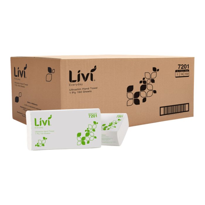 Livi Basics Ultraslim Paper Hand Towels 1 ply 150 sheets Livi Basics Ultraslim Paper Hand Towels 1 ply 150 sheets