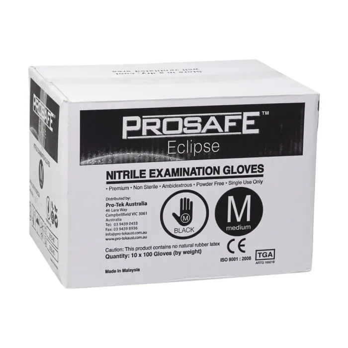 ProSafe Eclipse Black Nitrile Gloves 10 x 100 (1000 per carton)