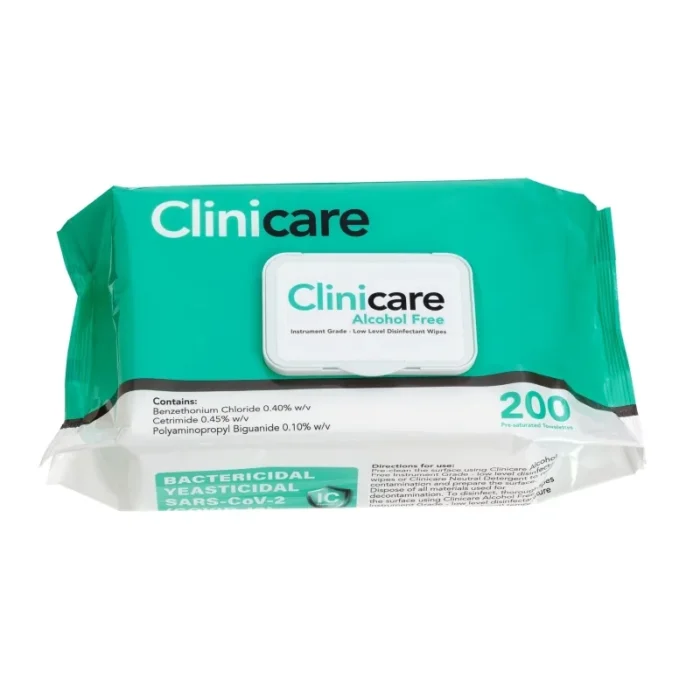 Clinicare Alcohol-Free Disinfectant Surface Wipes 200 sheets Clinicare Alcohol-Free Disinfectant Surface Wipes 200 sheets