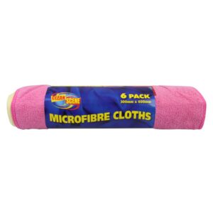 Clean Scene 6 pack Microfibre Cleaning Cloths 30 x 40cm