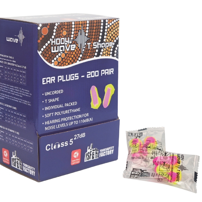 Wave T-Shaped Uncorded Ear Plugs (200 Pairs) Wave T-Shaped Uncorded Ear Plugs (200 Pairs)
