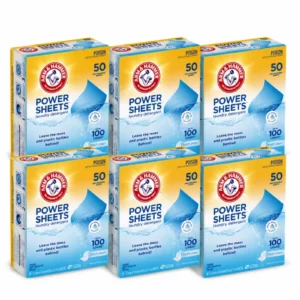 Arm & Hammer Power Sheets Laundry Detergent Fresh Linen 50 Sheets x 6