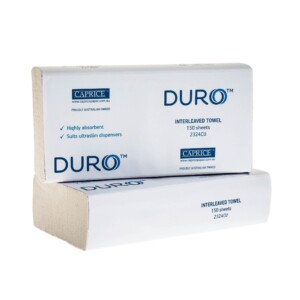 Duro Interleaved Hand Towels 23 x 24cm - 150 sheet x 16 packs